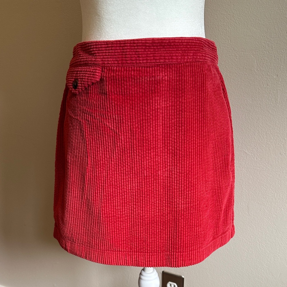Urban Oufitters Red Corduroy Mini Skirt